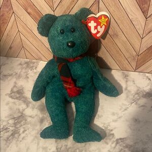 Wallace Ty Green Teddy Bear with Scarf